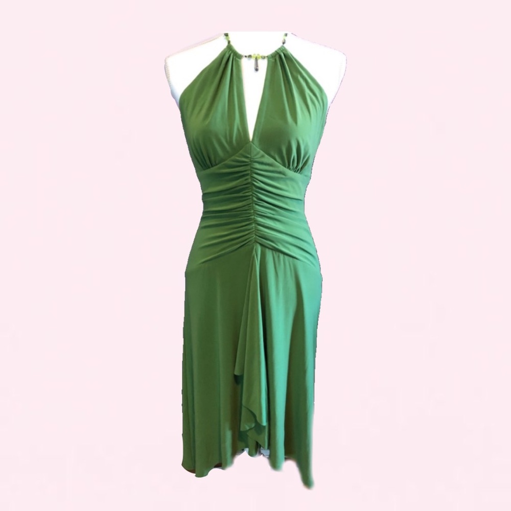Y2k green cocktail dress